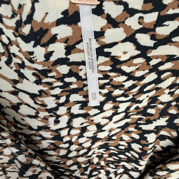 Free People French Quarter Print Wrap Mini Dress Women XS Ruffle Animal Print - Picture 7 of 12